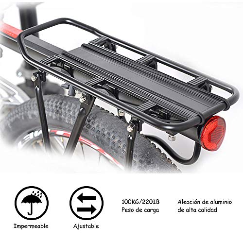 Gindoly Portaequipajes Trasero Bicicleta Accesorios Ajustable Soporte Aleación de Aluminio MTB con Reflector