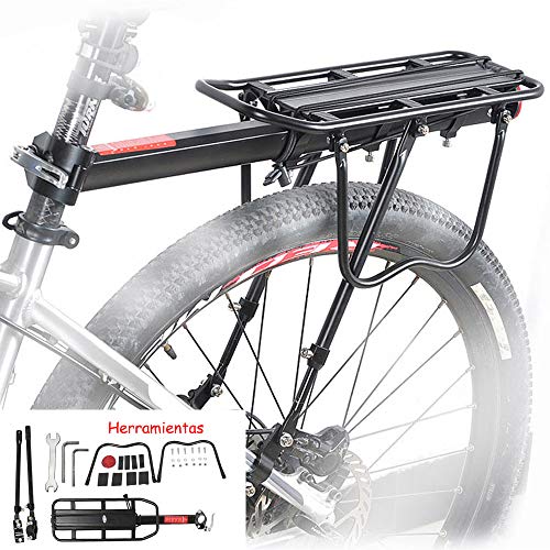 Gindoly Portaequipajes Trasero Bicicleta Accesorios Ajustable Soporte Aleación de Aluminio MTB con Reflector