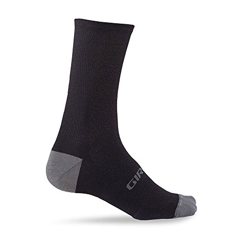 Giro HRC Plus Merino - Calcetines de Ciclismo para Bicicleta de montaña, Color Negro y carbón