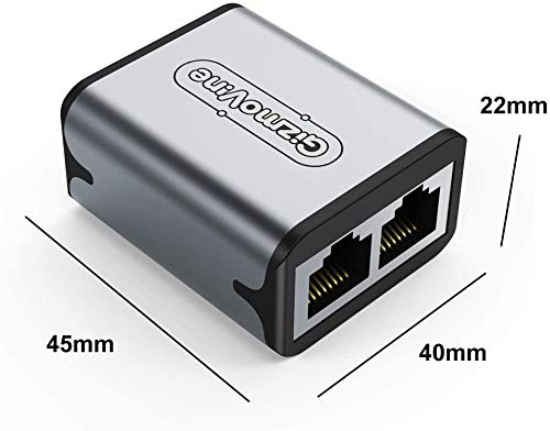 GizmoVine Switch Ethernet , Conector RJ45 ,Conmutador de Red HUB Ethernet [2021 Actualizado] 1 a 2 Conectores para Adaptador de Cable RJ45 Cat5 (Paquete de 2)