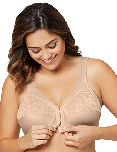 Glamorise Magic Lift Full Figure Support Front Close Bra, Sujetador Cotidiana para Mujer, Beige (Blush), 100B