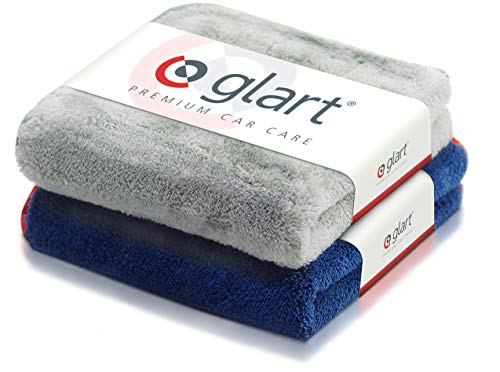 Glart 472PP Pack de gamuzas de microfibra, para abrillantar la pintura, Azul Navy/Plata, 40 x 40 cm, Set de 2