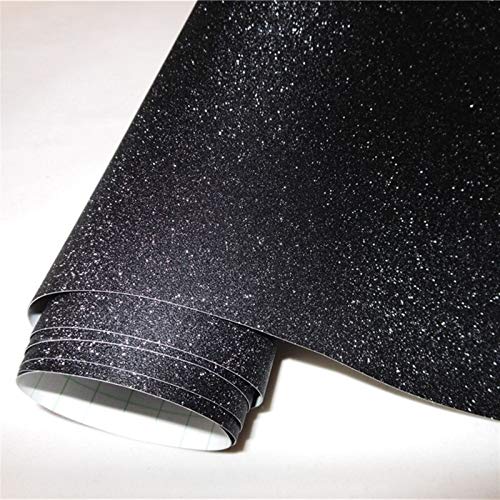 Glitter Diamond Sparkle Vinyl Wrap Wrap Wrap Wrapping Foil Pegatina Pegatina Bike Console Computer Ordenador portátil (Color Name : Black Glitter Vinyl)