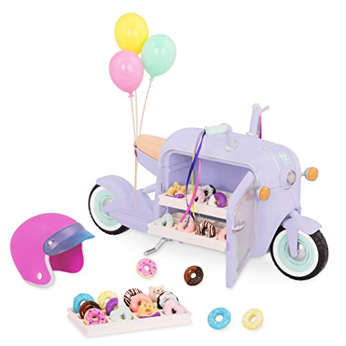 Glitter Girls by Battat – Donut Delivery Scooter – Toy Car, Bike, and Vehicle Accessories for 14-inch Dolls (35.6 cm) – Ages 3 and Up