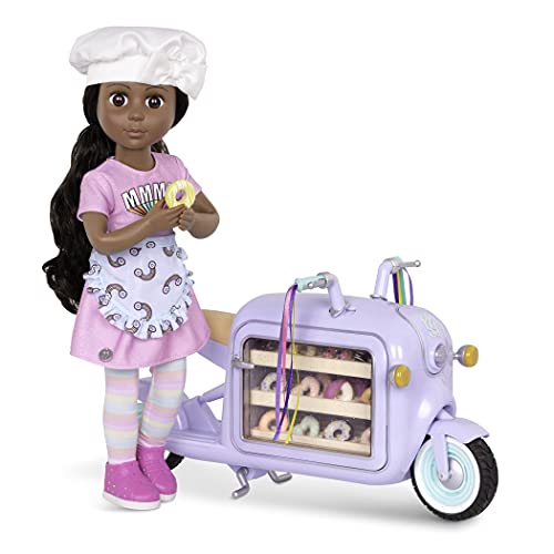 Glitter Girls by Battat – Donut Delivery Scooter – Toy Car, Bike, and Vehicle Accessories for 14-inch Dolls (35.6 cm) – Ages 3 and Up