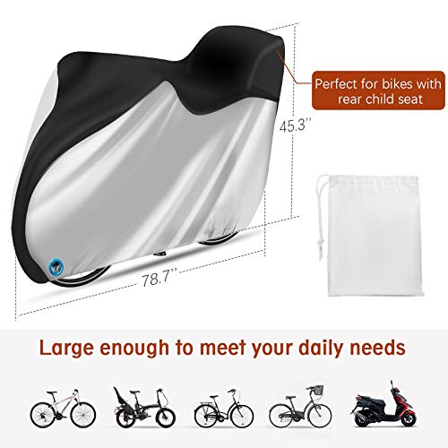 GLUBEE Funda impermeable para bicicleta de tela Oxford de alta calidad para garaje de bicicleta con bolsa, 200 x 115 x 75 cm