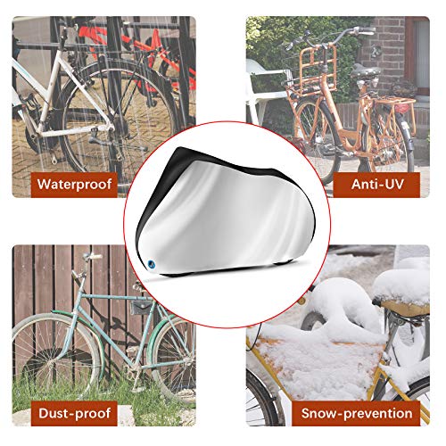 GLUBEE Funda impermeable para bicicleta de tela Oxford de alta calidad para garaje de bicicleta con bolsa, 200 x 115 x 75 cm