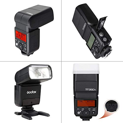 Godox TT350S Mini 2.4G TTL HSS 1/8000S GN36 Inalambrico Camara Speedlite Flash para Sony A7 A7R A7RII A58 A99 A6000 A6500 Camara + Regalo Blanco Caja Suave +Letwing Paño (TT350S)