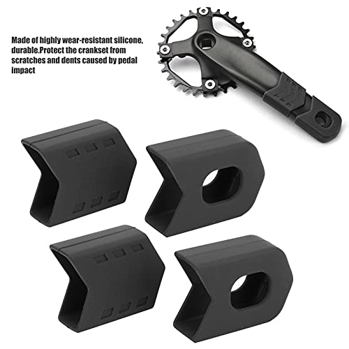 GOEI Protector del Casquillo del Juego de Bielas, Cubierta Duradera del Protector del Brazo de la Manivela de la Bicicleta 4pcs para la Bicicleta para la Bici de Carretera(Negro)