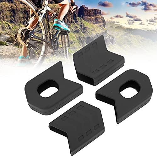 GOEI Protector del Casquillo del Juego de Bielas, Cubierta Duradera del Protector del Brazo de la Manivela de la Bicicleta 4pcs para la Bicicleta para la Bici de Carretera(Negro)