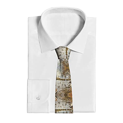 Gokruati Corbata de hombre, Puente de Carlos de Praga y casco antiguo checo, corbata ajustada casual estampada, corbata de traje de moda, corbatas de negocios de regalo únicas para esposo padre