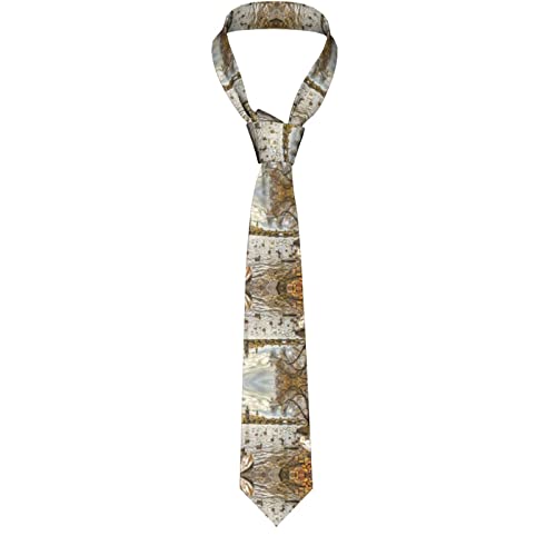 Gokruati Corbata de hombre, Puente de Carlos de Praga y casco antiguo checo, corbata ajustada casual estampada, corbata de traje de moda, corbatas de negocios de regalo únicas para esposo padre