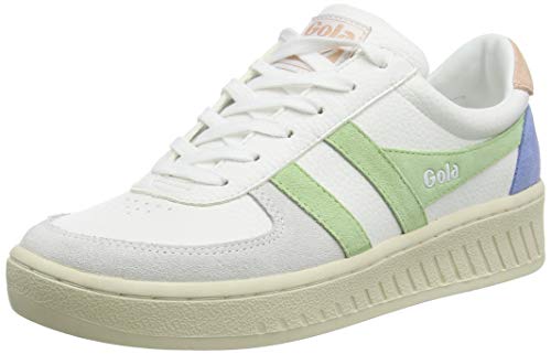Gola Grandslam Trident, Zapatillas Mujer, White Patina Green Pearl Pink, 36 EU