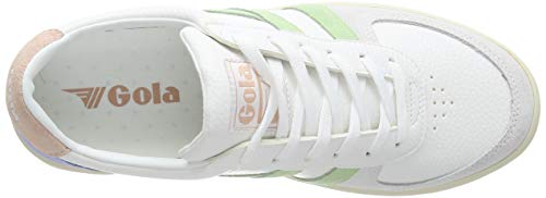 Gola Grandslam Trident, Zapatillas Mujer, White Patina Green Pearl Pink, 36 EU