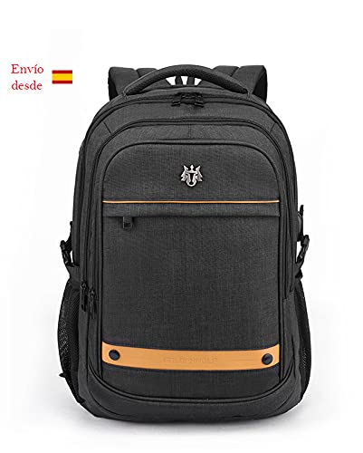 Golden Wolf Mochila portátil unisex - negro/naranja