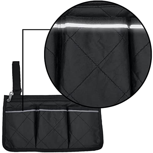 Goldmiky Bolsa de Silla de Ruedas,Bolsa de andador,Accesorios de Silla de Ruedas Bolsa,Cinturón Reflectante de Seguridad,para sillas de ruedas,Andadores,Bicicletas (Negro)