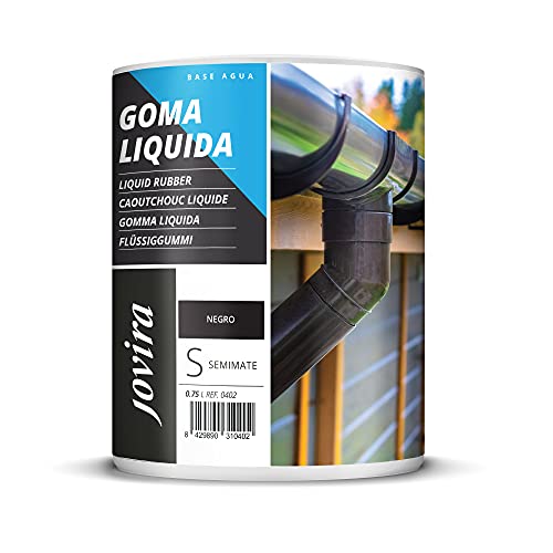 Goma Líquida al Agua. Impermeabilizante especial para sellar, proteger y reparar. (750 Mililitros, negro)