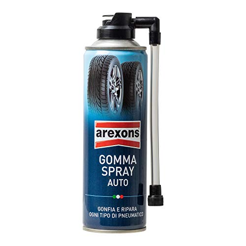 Goma Spray sigilla forature y rigonfia neumáticos. Apto para cualquier tipo de neumático Sia Con Gomas A Camera D Aire, Sia Tubeless. permette de marquetería se l 'Operazione sin desmontar la rueda perforada y sin sporcarsi Le manos.