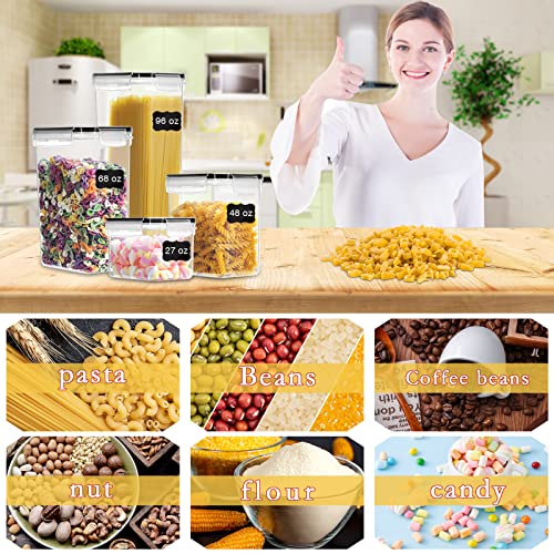 GoMaihe Botes Cocina, Juego de 25 Piezas de Recipiente de Botes Cocina Almacenaje de Plástico de Alimentos Sellados con Tapa, Se Utiliza para Almacenar Cereales Arroz, Harina, Etc