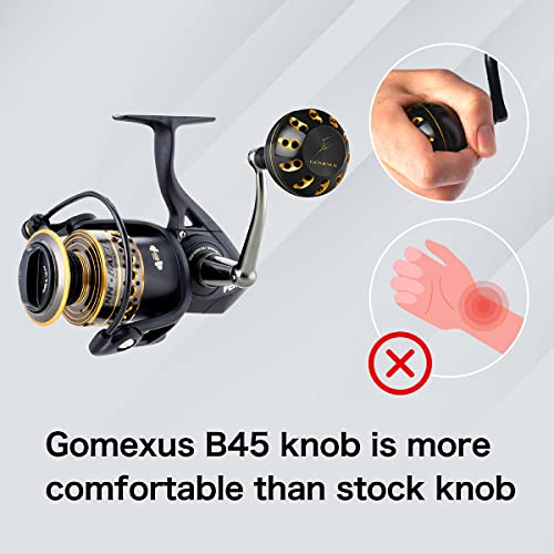 GOMEXUS Aluminio Pomo Carrete para Shimano Biomaster SW Twin Power SW Bull's Eye Perilla Carretes de Pesca Spinning Directo, Daiwa BG Penn Spinfisher Instalación de Perforación 45mm