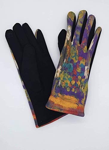 Goods4good Guantes para mujeres y señoras, de otoño e invierno, con pantalla táctil y diseño de pinturas de los famosos pintores: Van Gogh y Klimt. Talla única. (Multicolores 2)