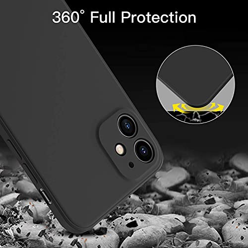 GOODVISH Funda de Silicona Líquida Ultrafina para iPhone 11 6,1 Pulgadas, Protección de la Pantalla y la Cámara, Especial Diseño de Borde Recto, Disipación de Calor Rápido (Negro)