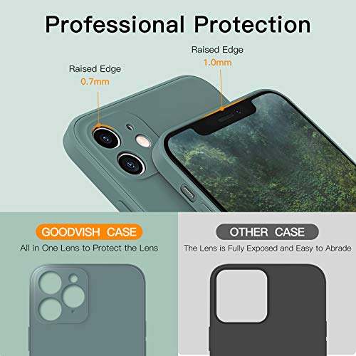 GOODVISH Funda de Silicona Líquida Ultrafina para iPhone 11 Pro MAX 6,5", Protección de la Pantalla y la Cámara, Especial Diseño de Borde Recto, Disipación de Calor Rápido, Anti-Caída (Verde Oscuro)