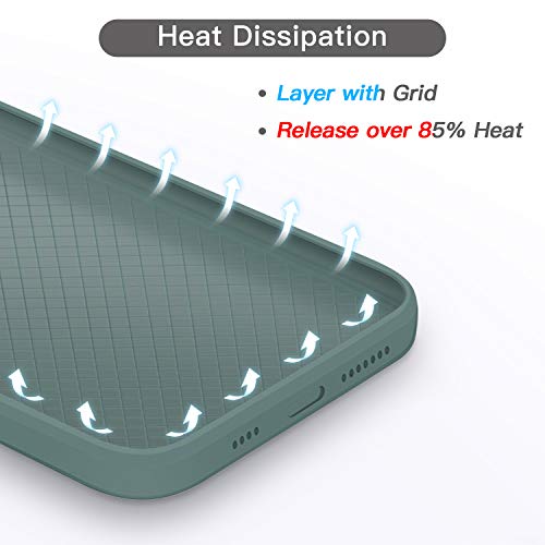 GOODVISH Funda de Silicona Líquida Ultrafina para iPhone 11 Pro MAX 6,5", Protección de la Pantalla y la Cámara, Especial Diseño de Borde Recto, Disipación de Calor Rápido, Anti-Caída (Verde Oscuro)
