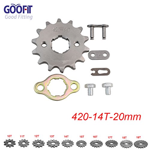 GOOFIT 420 14T 20mm motocross todoterreno ATV piñón pequeño engranaje de cadena engranaje transmisión engranaje conjunto pequeño diámetro del agujero por quad da 50cc 70cc 90cc 110cc Dirt Bike ATV