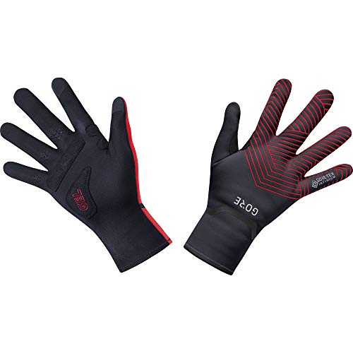 GORE WEAR C3 Stretch Guantes GORE-TEX INFINIUM, 7, Negro/Rojo