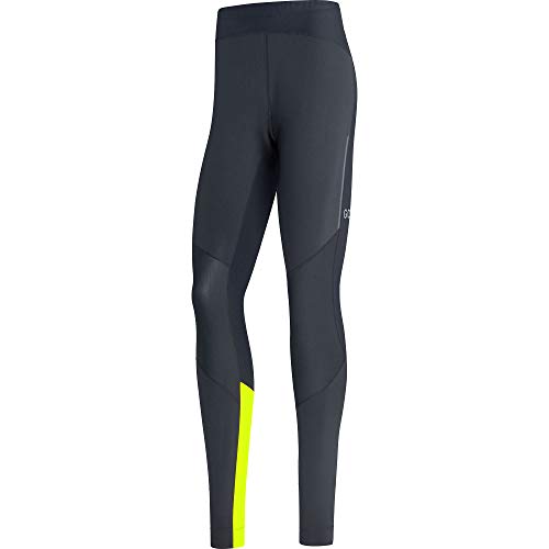 GORE WEAR Mallas de running para hombre, R5, GORE-TEX INFINIUM, XL, Negro/Amarillo neón