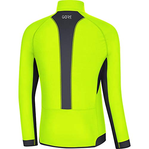 GORE WEAR R3 Camiseta de hombre Partial GORE WINDSTOPPER, L, Amarillo neón/Negro