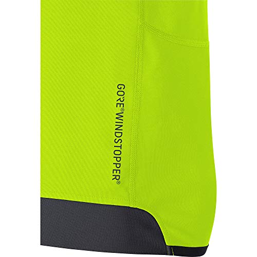 GORE WEAR R3 Camiseta de hombre Partial GORE WINDSTOPPER, L, Amarillo neón/Negro