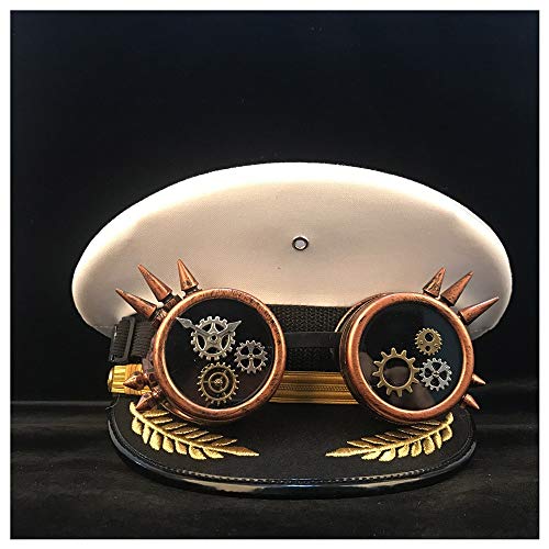 Gorra de rendimiento Gorra de policía Cosplay Sombrero de Halloween Sombrero de oficial de Alemania Gorra de visera Sombrero del ejército Gafas de equipo cortical Sombrero militar Talla M L XXL Autumn