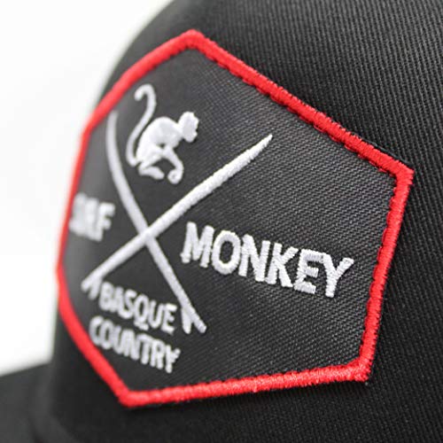 Gorra Full Patch Snapback - Surf Monkey - Gorra de béisbol para Hombre - Talla única - Cierre ajustable Snapback - Visera Plana - 100% algodón - Diseño 5 paneles - Envío Gratis 24/48h (Negro)