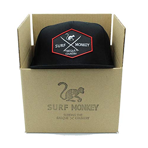 Gorra Full Patch Snapback - Surf Monkey - Gorra de béisbol para Hombre - Talla única - Cierre ajustable Snapback - Visera Plana - 100% algodón - Diseño 5 paneles - Envío Gratis 24/48h (Negro)