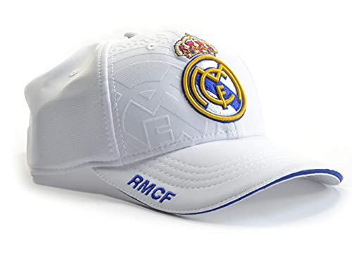Gorra Real Madrid junior blanco primer equipo escudo Colores Originales - Producto bajo licencia