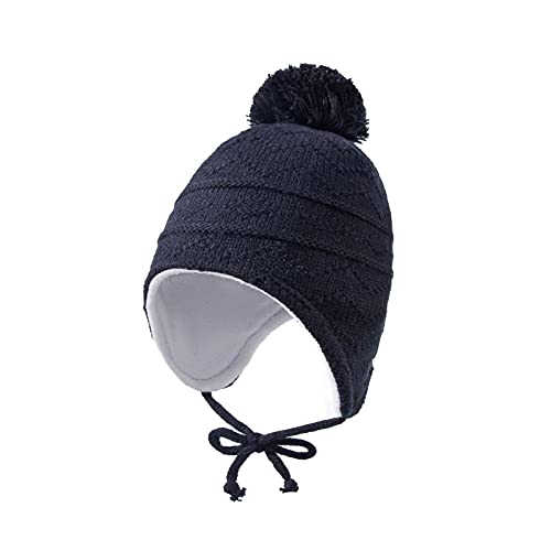 Gorro de invierno tejido para niños, gorro cálido para niños con orejeras, conjunto de guantes de gorro de bebé transpirables, gorro de trampero para niños de moda con guantes, gorro de gorro para niñ