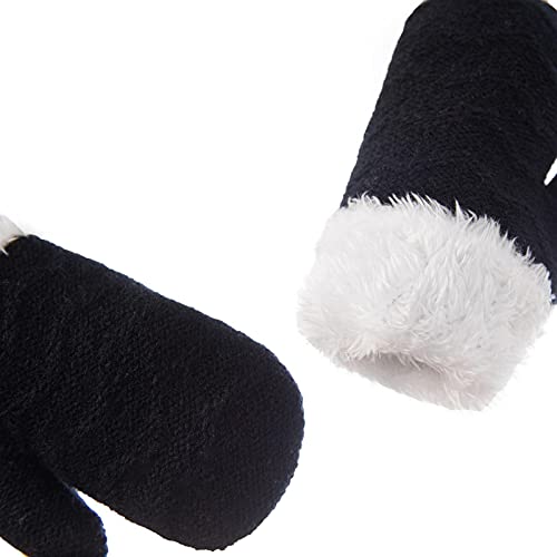 Gorro de invierno tejido para niños, gorro cálido para niños con orejeras, conjunto de guantes de gorro de bebé transpirables, gorro de trampero para niños de moda con guantes, gorro de gorro para niñ