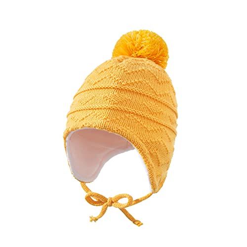 Gorro de invierno tejido para niños, gorro cálido para niños con orejeras, conjunto de guantes de gorro de bebé transpirables, gorro de trampero para niños de moda con guantes, gorro de gorro para niñ