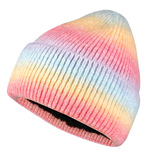 Gorro de punto para mujer, estilo urbano, clásico, suave Rosa. Talla única