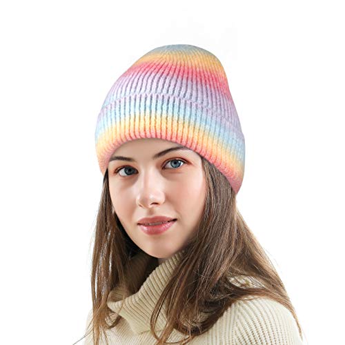 Gorro de punto para mujer, estilo urbano, clásico, suave Rosa. Talla única