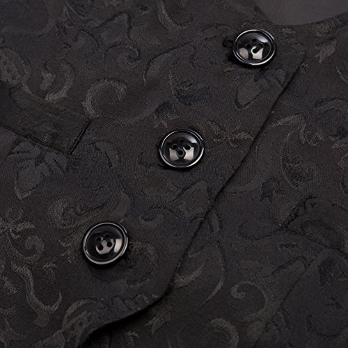 GRACE KARIN Chaleco Victoriano de Jacquard para Mujer Mediano Steampunk Negro M