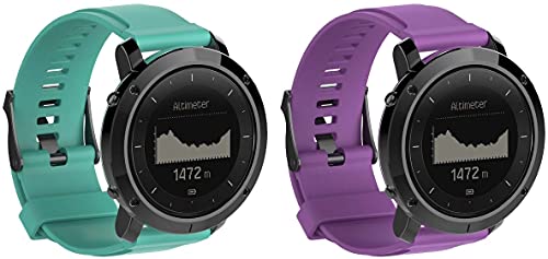 Gransho Correa de Reloj Compatible con Suunto Traverse, Silicona Correa Reloj con Acero Inoxidable Hebilla desplegable (Pattern 3+Pattern 4)