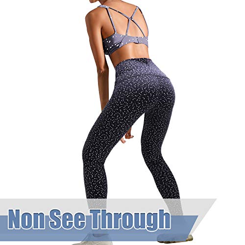 GRAT.UNIC Leggins Mujer de Yoga,Leggings Fitness,Mallas Deportivas de Mujer con Bolsillos Laterales, Polainas de Yoga Fitness (Negro & Plata, XXL)