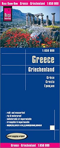 Grecia, mapa impermeable de carreteras. Escala 1:650.000 impermeable. Reise Know-How.: Kartenbild 2seitig, klassifiziertes Straßennetz, Ortsindex, GPS-tauglich