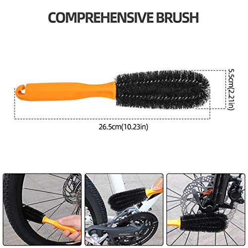 GreeSuit Juego de 16 cepillos de limpieza para bicicleta de montaña, carretera, ciudad, BMX, incluye depurador de cadena para neumáticos de rueda de cadena (16 piezas)