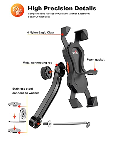 Grefay Soporte de Motocicleta Teléfono Celular Universal para Teléfono Móvil Abrazadera de la Horquilla 3,5 a 6,5 Pulgadas GPS para Teléfonos Inteligentes Otros Dispositivos