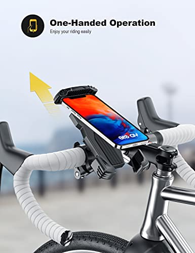 Grefay Soporte Movil Bicicleta, Acero Inoxidable Anti Vibración Soporte Movil Moto con Rotación 360°, Soporte Movil Bici Universal para 4,7-6,9" Smartphones
