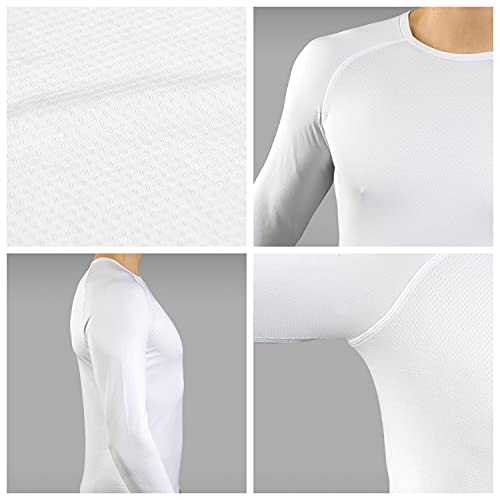 GripGrab Camiseta Interior Térmica Manga Larga para Ciclismo Running Ski y Deportes en Invierno Transpirable Anti Olor, Unisex Adulto, Blanco, M